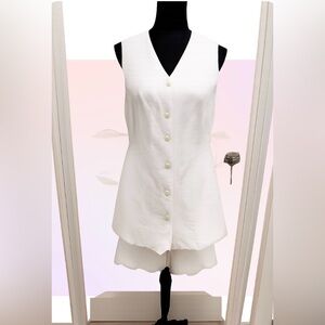 Chic White Button-Down Jumpsuit